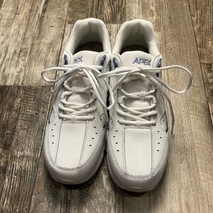 Men’s Apex White and Blue Lace-Up Sneakers Size 10.5 Wide